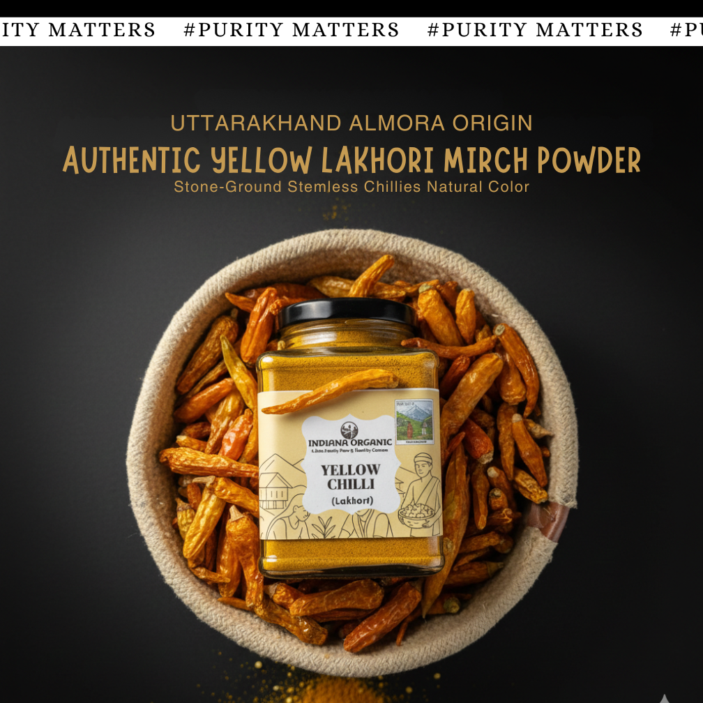 Yellow chilli powder, lakhori almora chilli powder