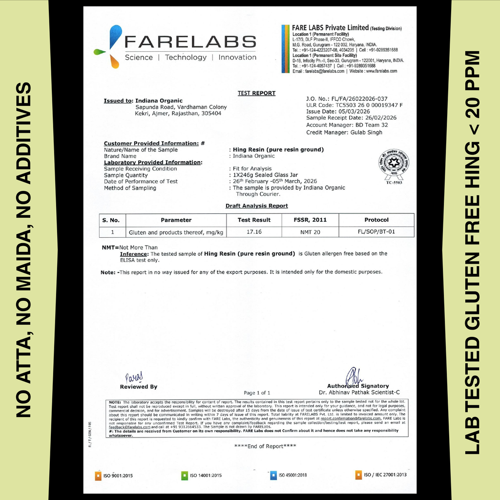 Pure Asafoetida Powder | Gluten free pure powder hing | No wheat or maida mix