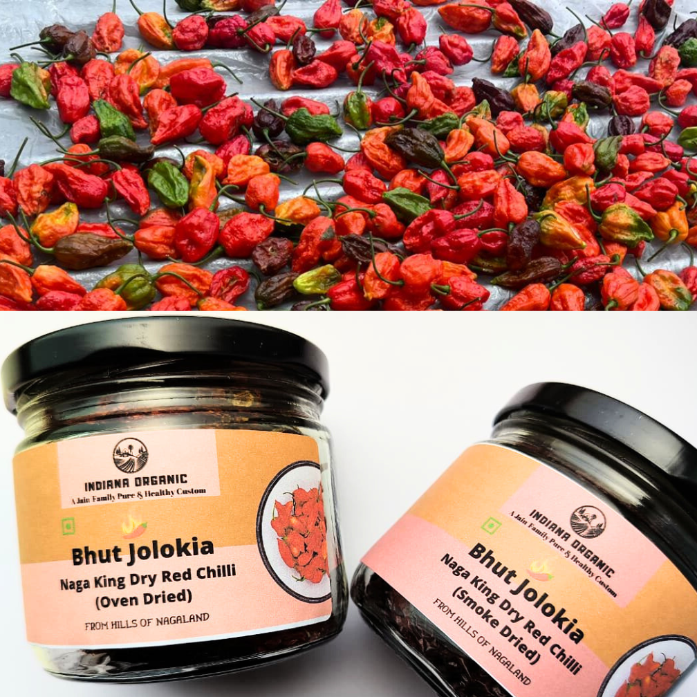 Bhut Jolokia Chilli Whole 25 Grams | Ghost Pepper | Naga Chili | King Chillies | Raja Mirchi