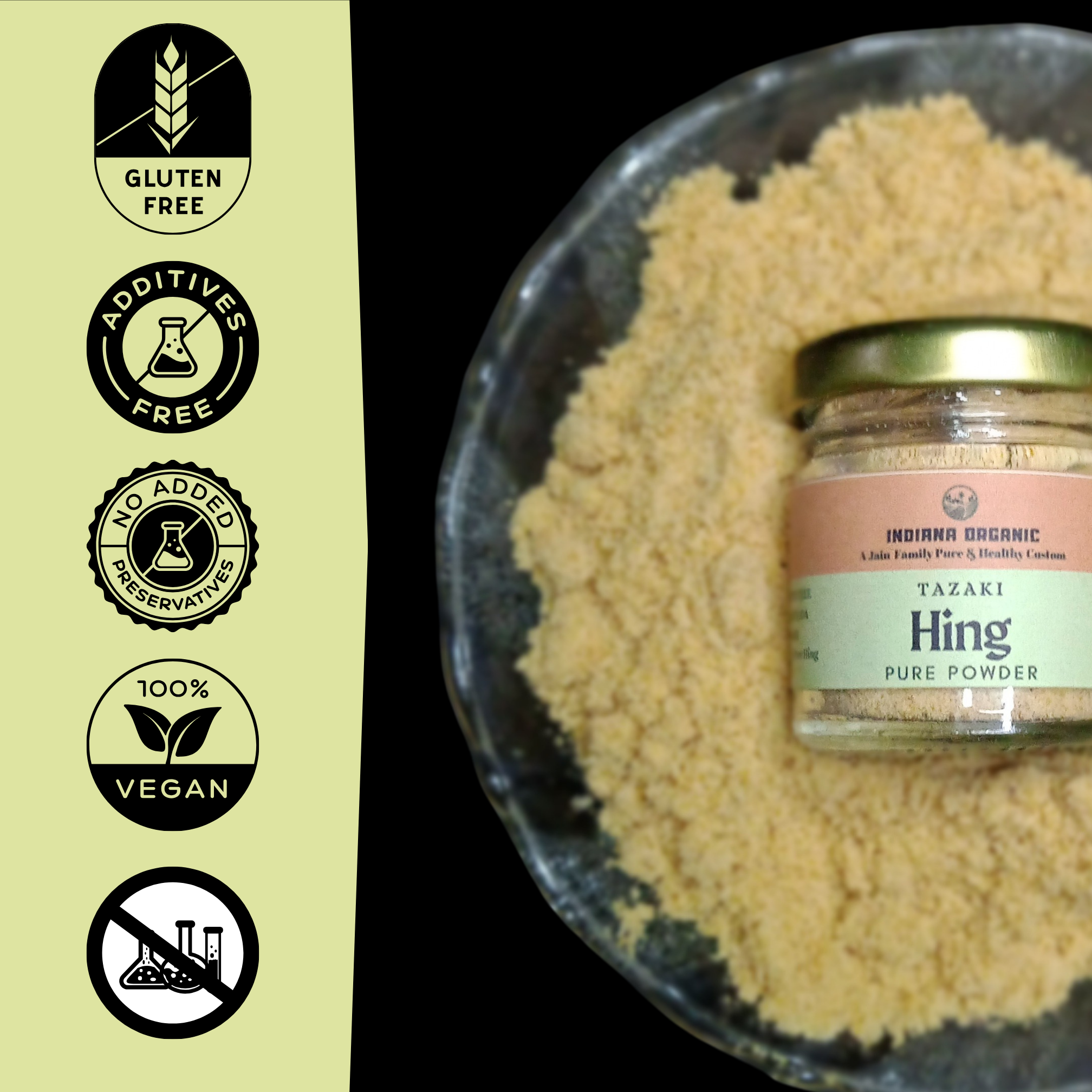 Pure Asafoetida Powder | Gluten free pure powder hing | No wheat or maida mix