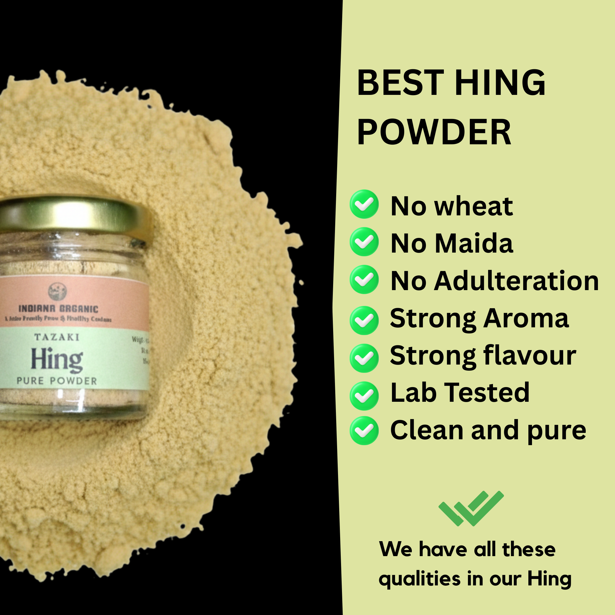 Pure Asafoetida Powder | Gluten free pure powder hing | No wheat or maida mix