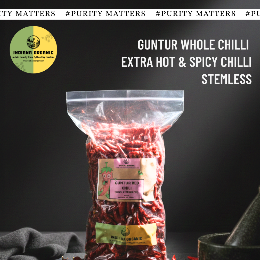 Guntur Red Chilli Whole Sabut Stemless