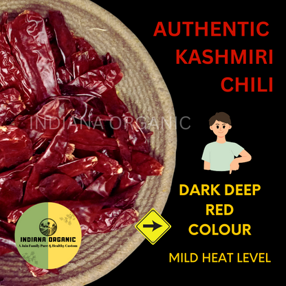 Kashmiri Red Chilli Whole Stemless | sabut kashmiri lal mirch whole