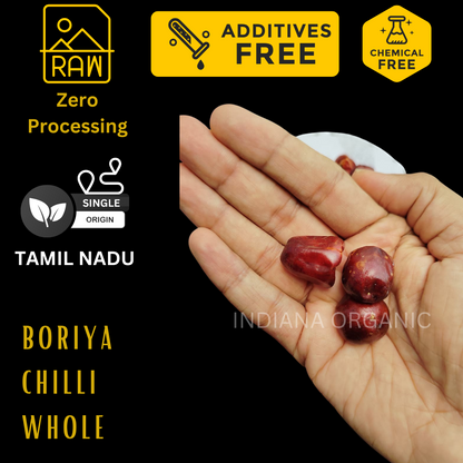 Dry Boriya Red Chilli Whole | Round Chillies | Mundu Chili | Gundu Chilli