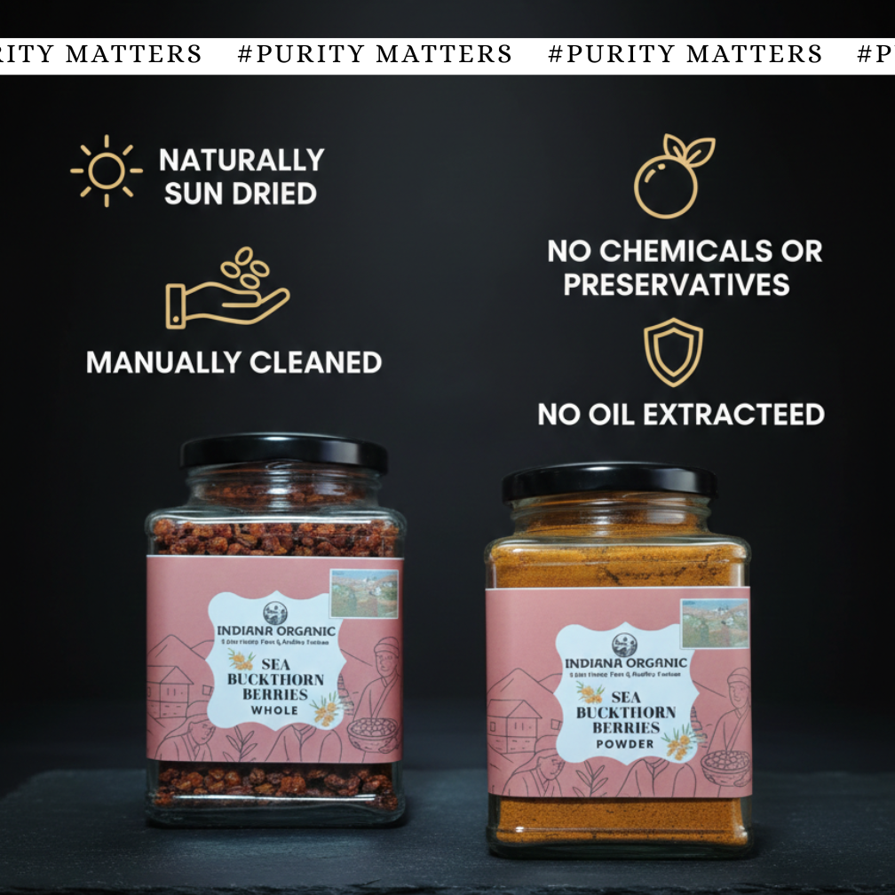 Sea Buckthorn Dry Berries | Naturally Sun-Dried | Hand-Cleaned | Ladakh Grown