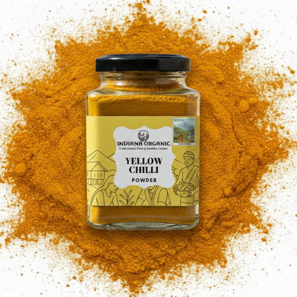 Yellow chilli powder, lakhori almora chilli powder